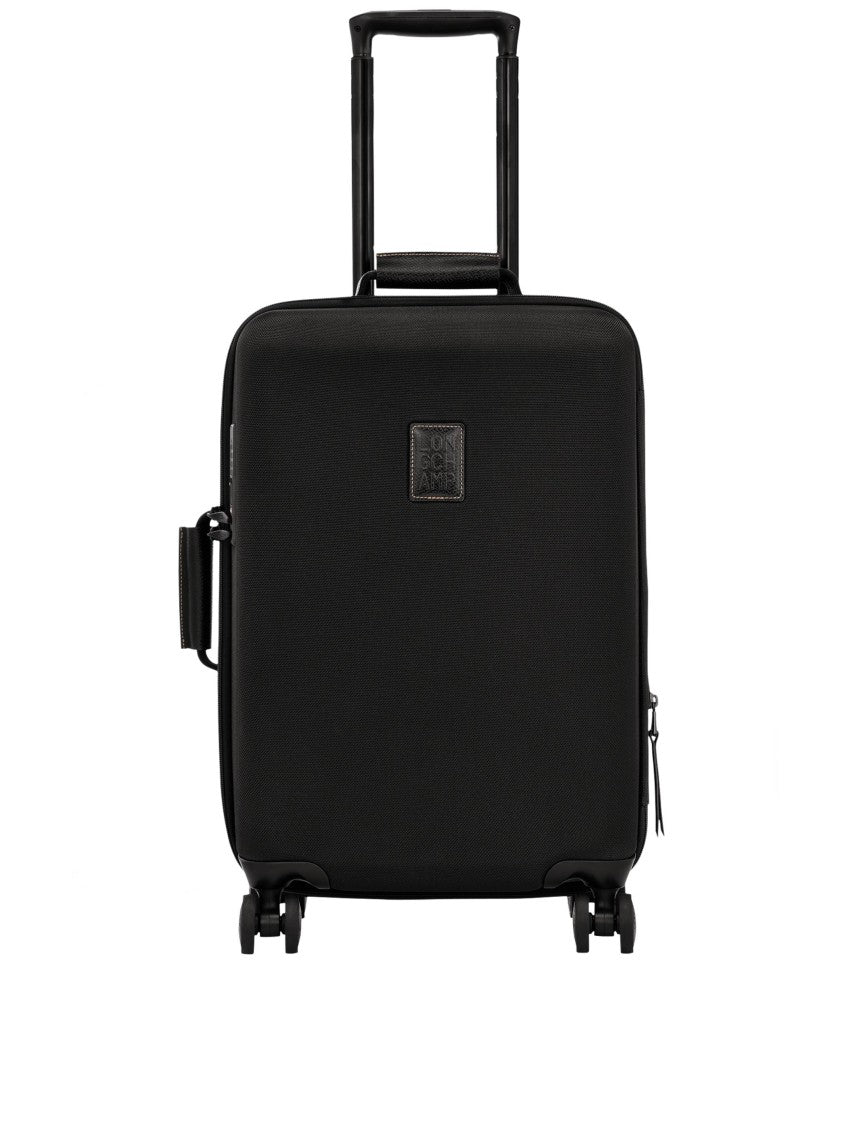 Longchamp Compact Square Black Suitcase With Telescopic Handle
