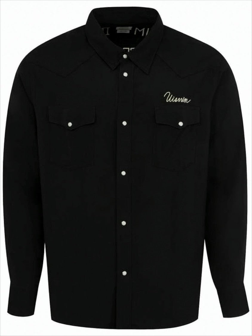 Visvim Long-Sleeve Western Shirt With Pointed Yokes And Subtle Embroidery