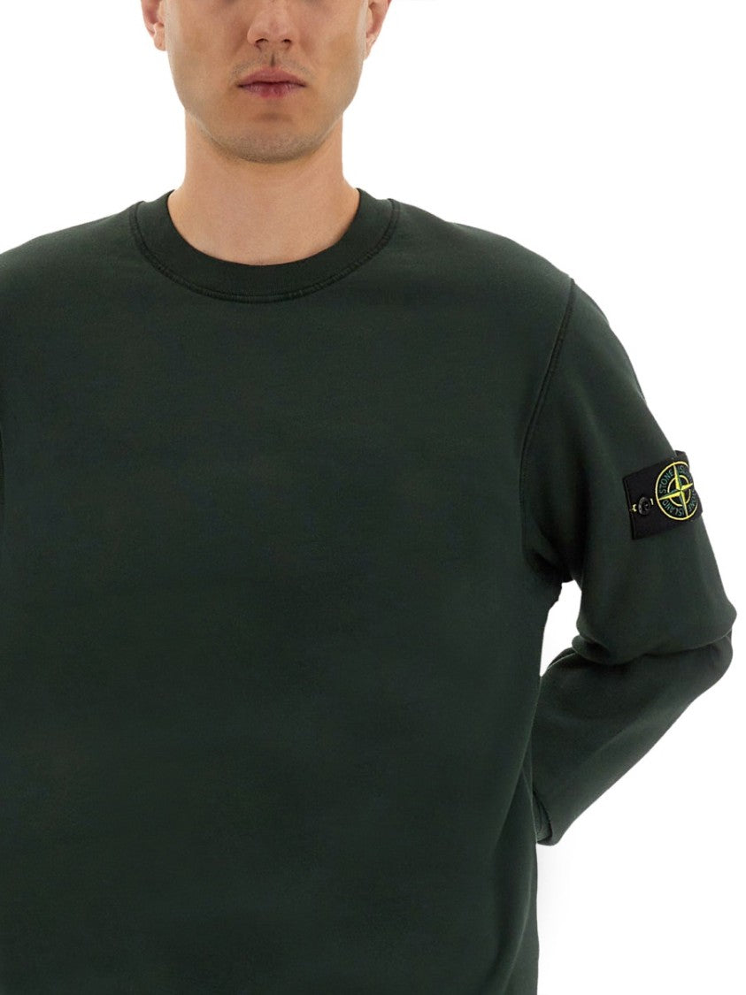Stone Island Regular Fit Cotton Sweatshirt With Logo Patch