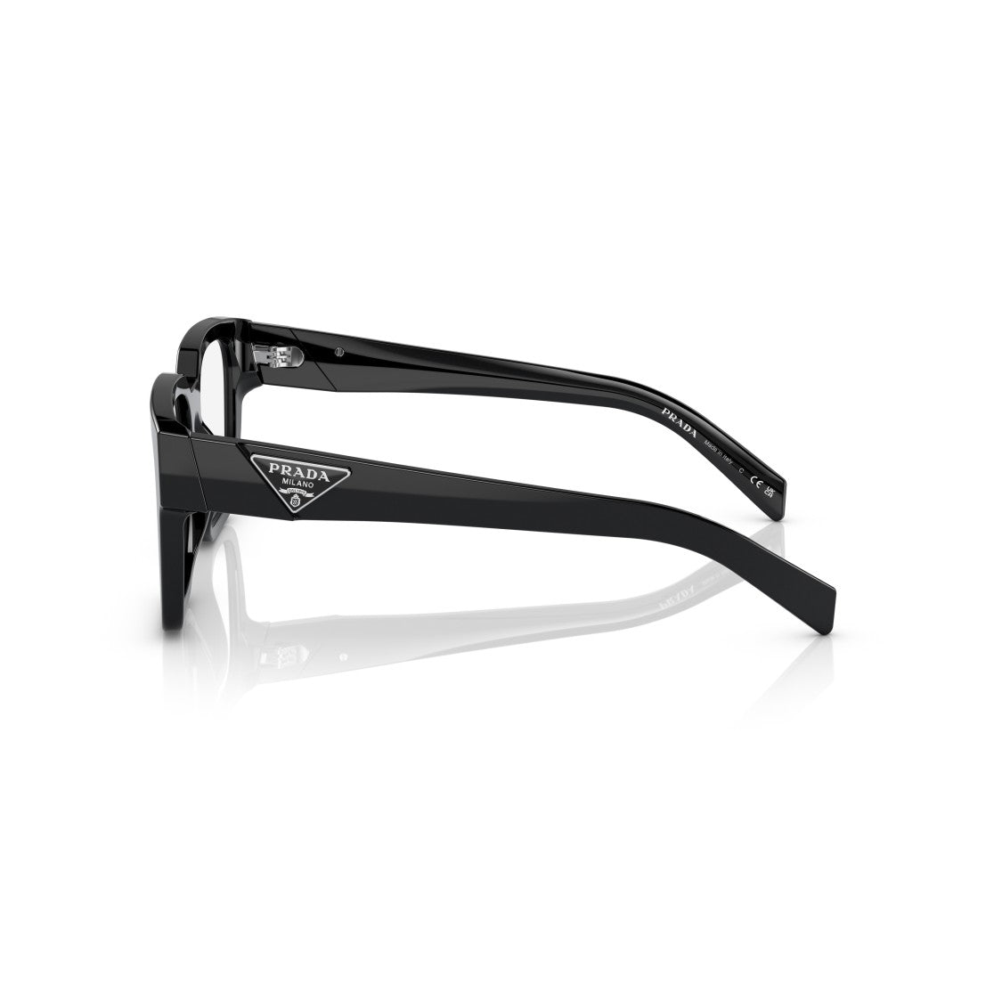 Prada 0Pr 08Zv Square Black Acetate Eyeglasses
