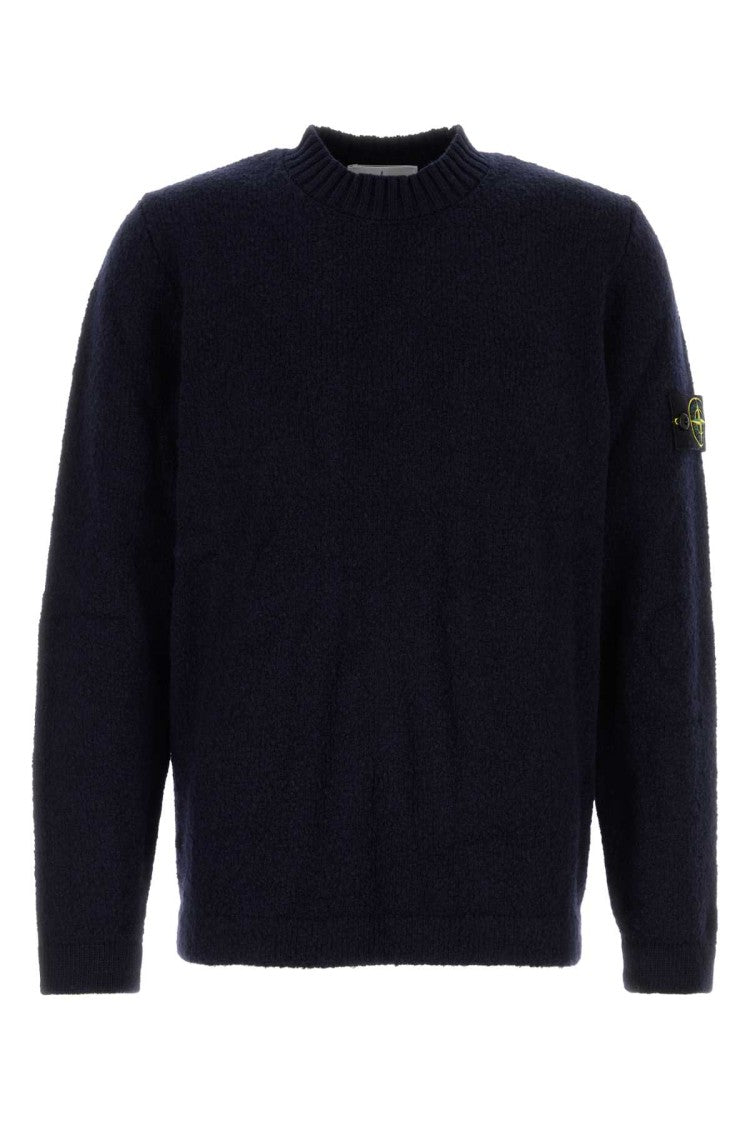 Stone Island Midnight Blue Wool Blend Sweater