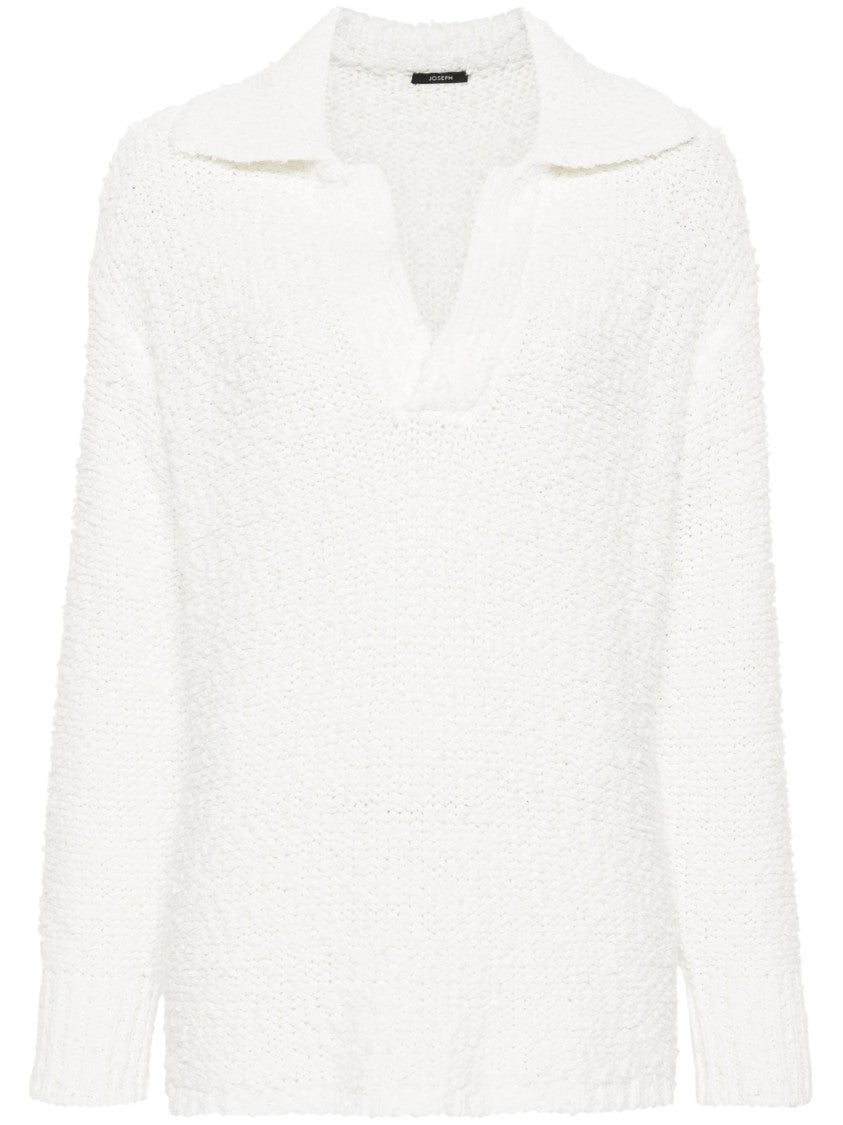 Joseph Textured Knit Polo Shirt With Classic Collar