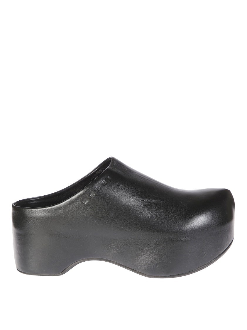 Marni Matte Finish Clog With Elevated Platform