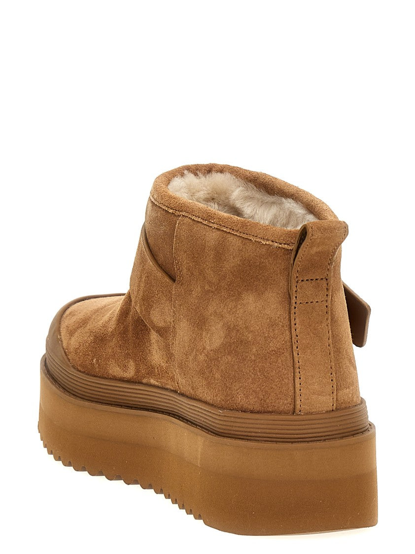 Tory Burch Mellow Shearling Platform' Ankle Boots