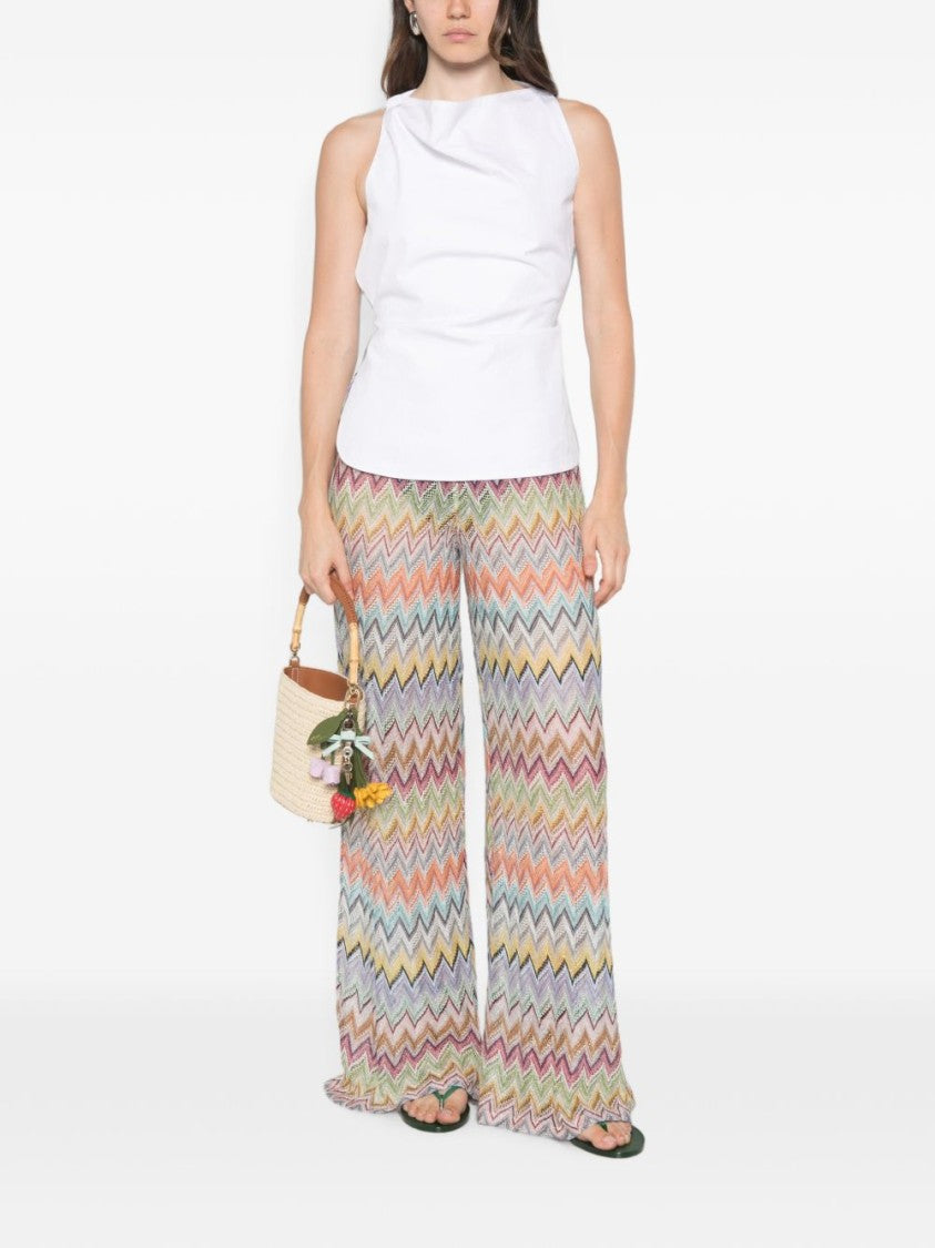 Missoni Multicolor Wide-Leg Zigzag Pattern Pants