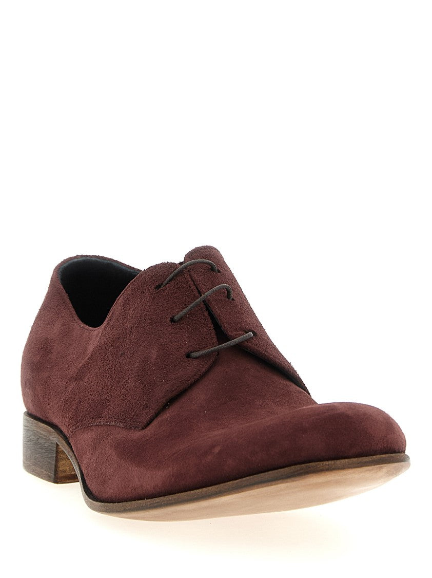 Julian Bordeaux Suede Lace-Up Shoes