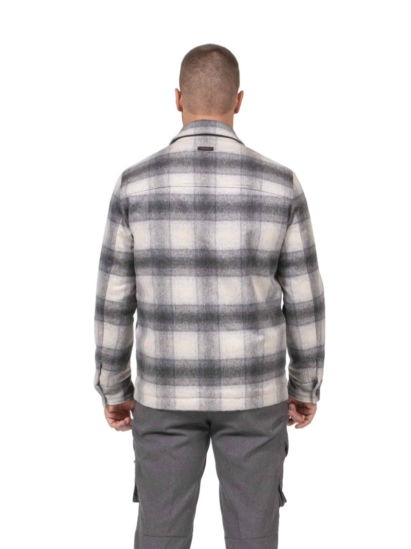 Peserico Plaid Structured Collar Flap Pocket Overshirt