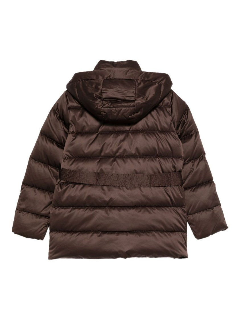 Liu Jo Quilted Brown Jacket With Belted Waist