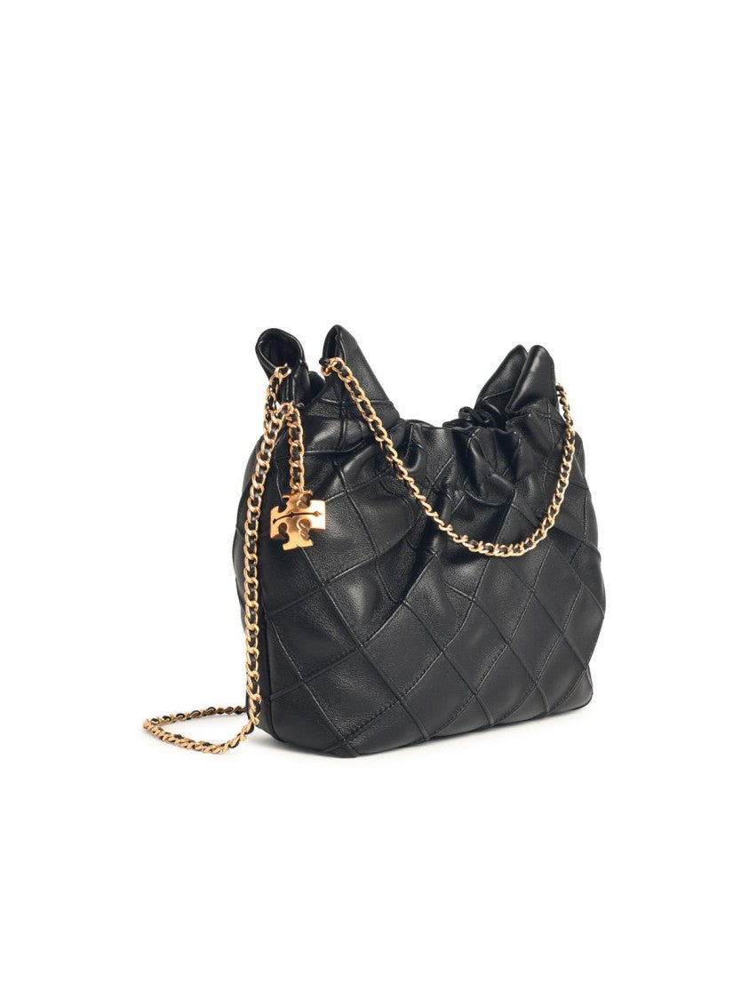 Tory Burch Small 'Fleming' Black Leather Bag