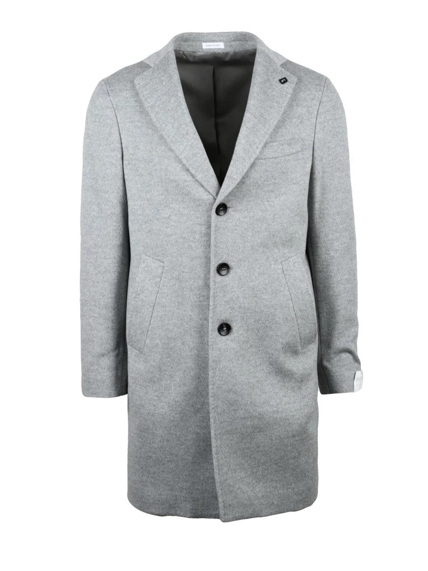 Breras Milano Light Grey Virgin Wool Coat