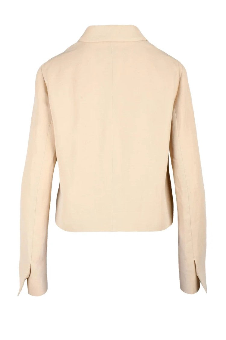 Fabiana Filippi Beige Tailored Button Closure Viscose-Linen Jacket