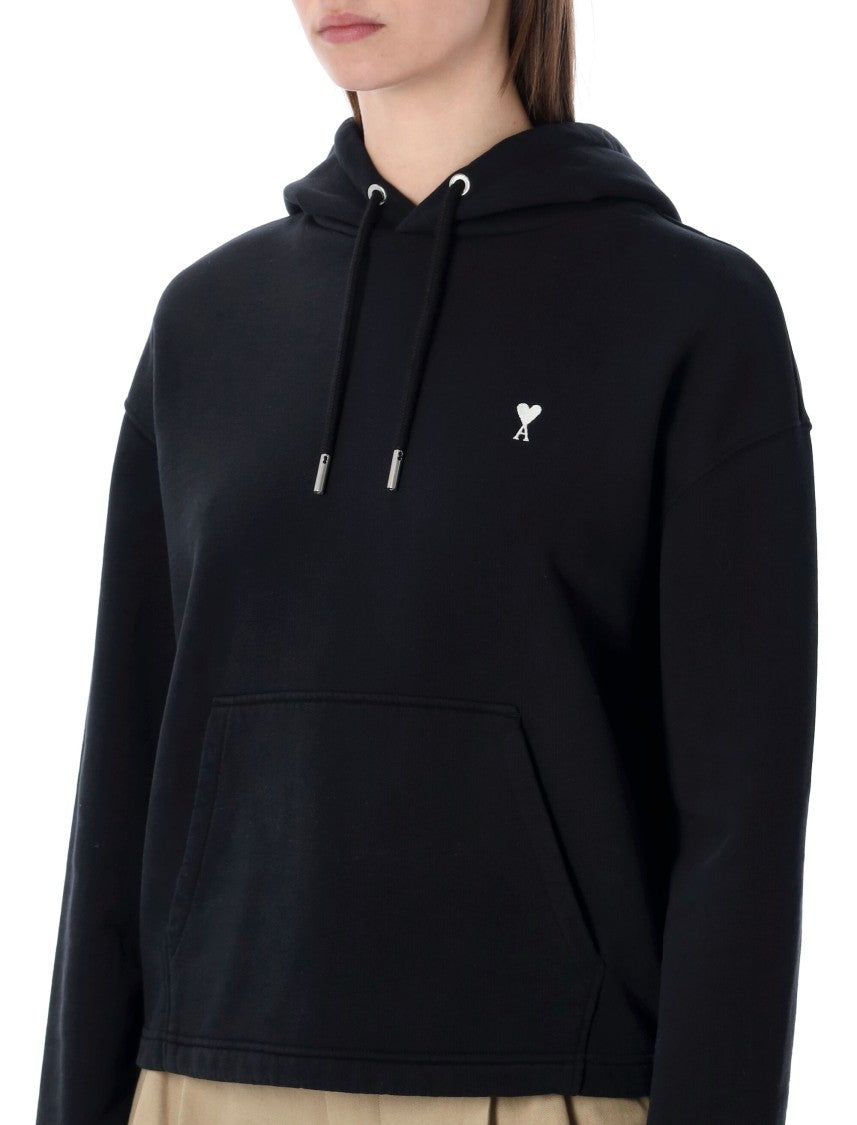 Ami Paris Ami De Coeur Cropped Hoodie