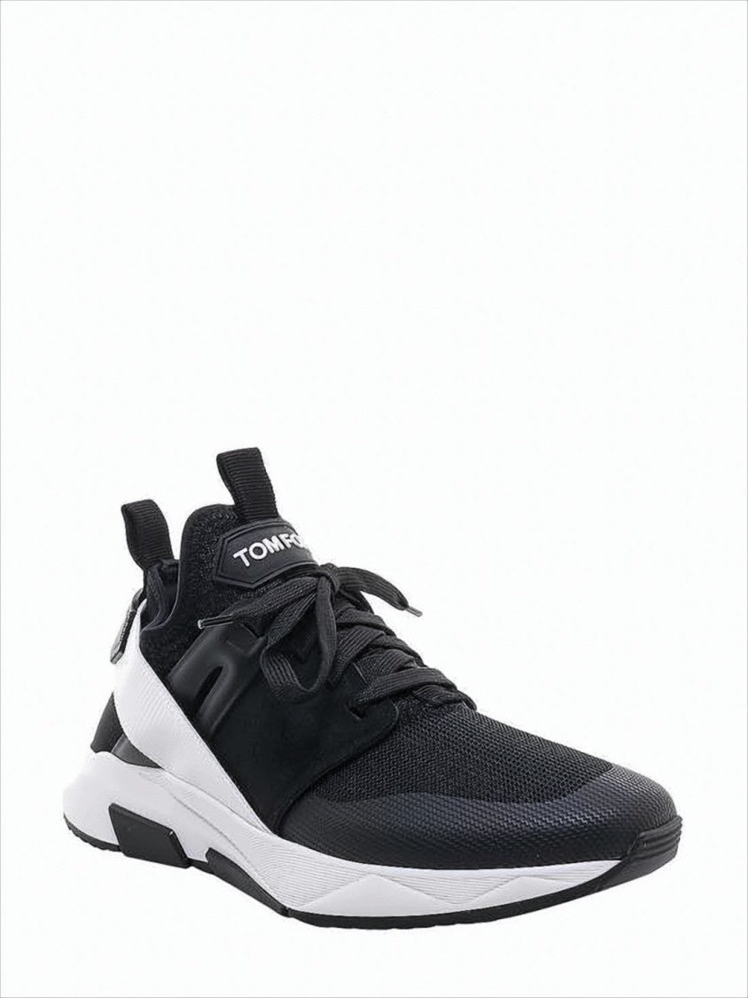 Tom Ford Bold Black Mesh And Leather Tomford Sneakers