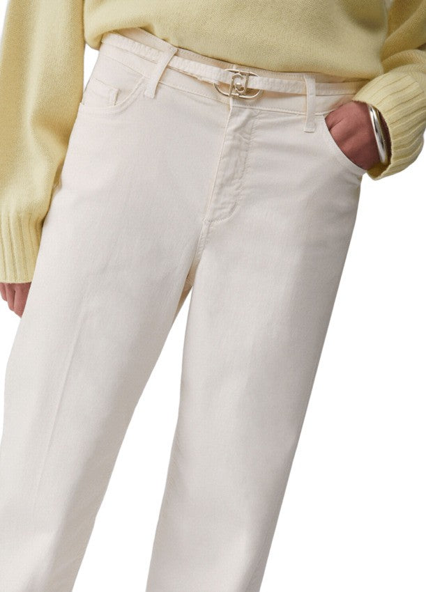 Liu Jo High-Waisted Stretch Cotton Satin Pants