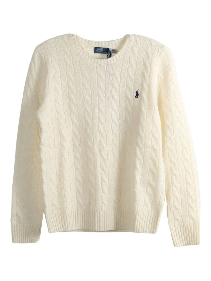 Polo Ralph Lauren Slim Fit White Cashmere Blend Sweater