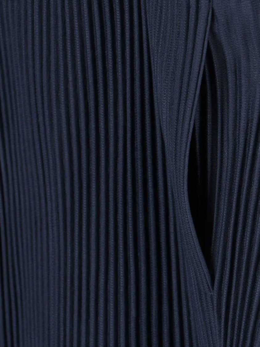 Homme Plissé Issey Miyake Navy Pleated Single-Breasted Blazer