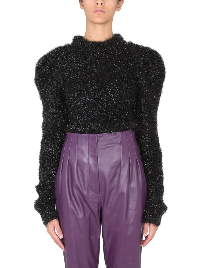 Alberta Ferretti Textured Jersey Top With Structured Silhouette