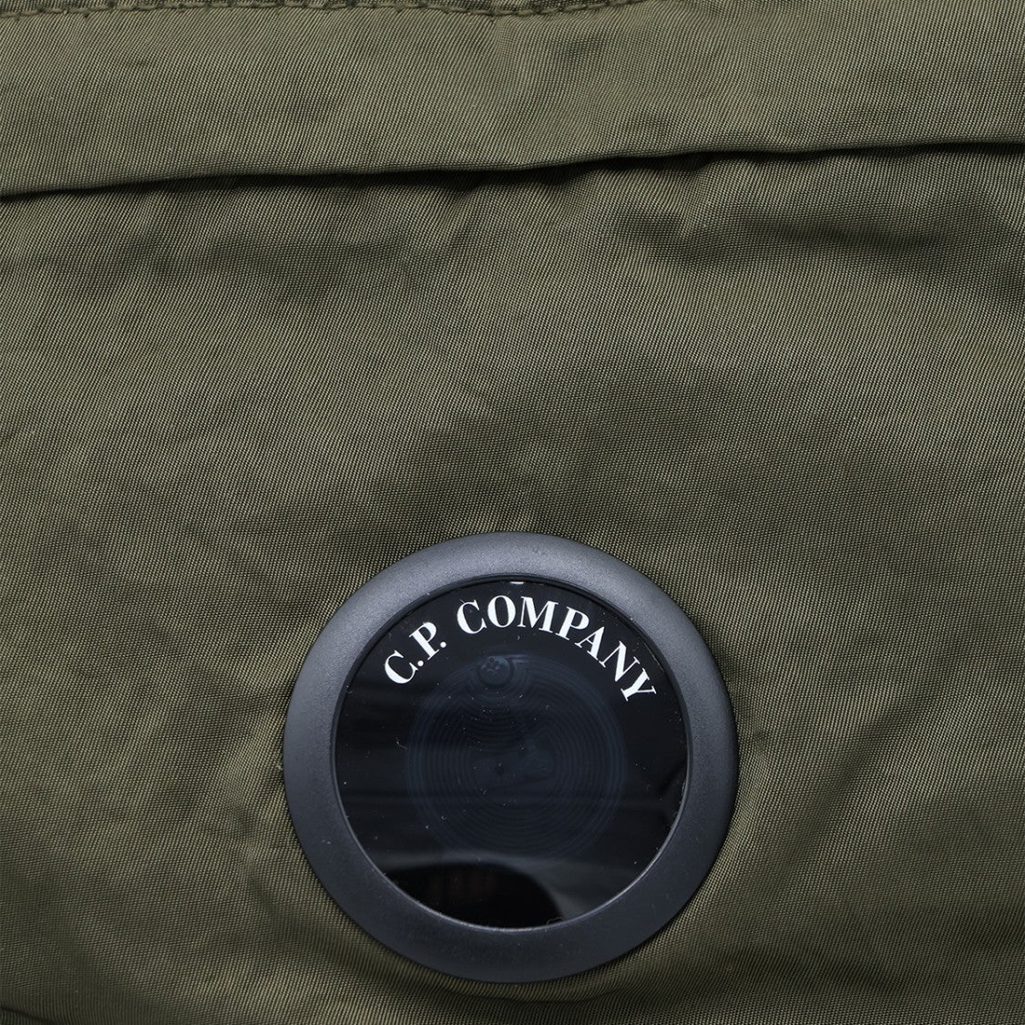 C.P. Company Rounded Rectangular Olive Green Bag With Circular Logo