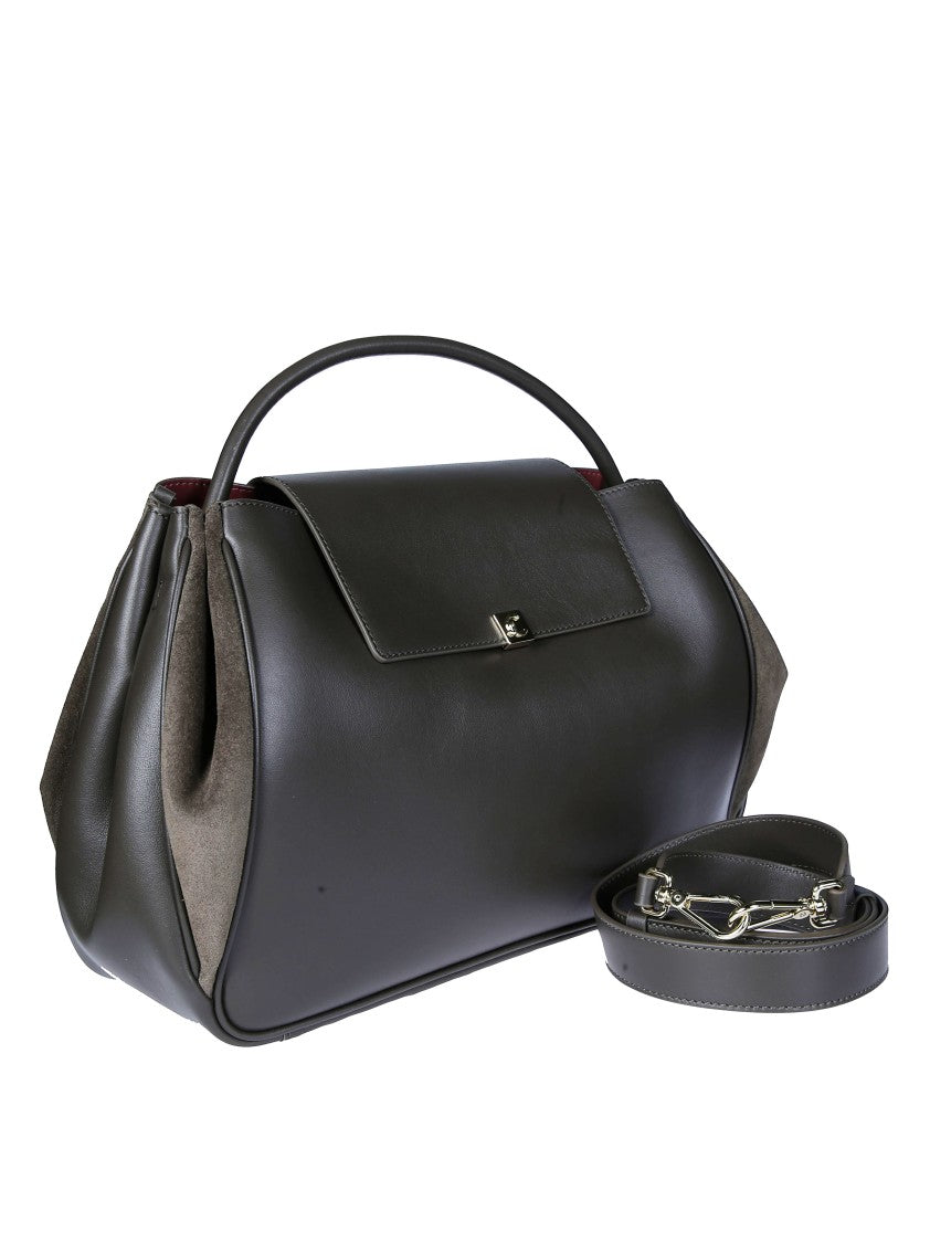 Coccinelle Grey Suede Panel Shoulder Bag
