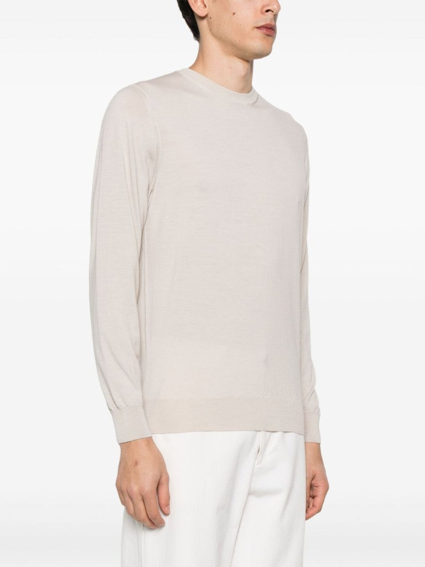 Drumohr Light Beige Merino Wool Sweater
