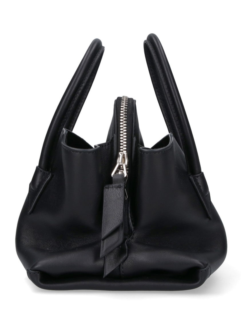 The Attico Black La Passeggiata Asymmetrical Leather Bag