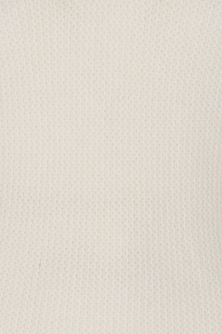 Isabel Marant Étoile Ecru Nathalie Openwork Baby Alpaca-Blend Polo Shirt