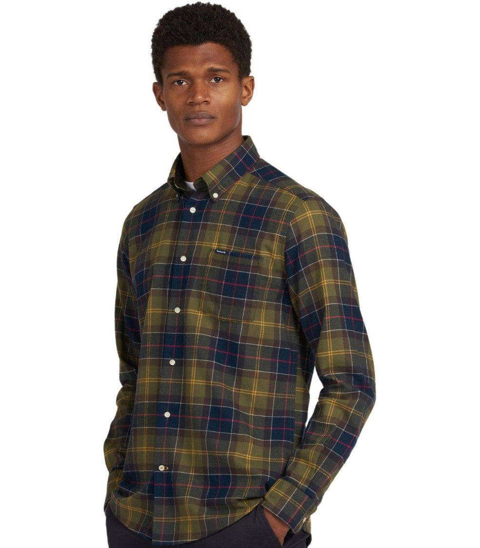 Barbour Fortrose Tartan Green Blue Shirt