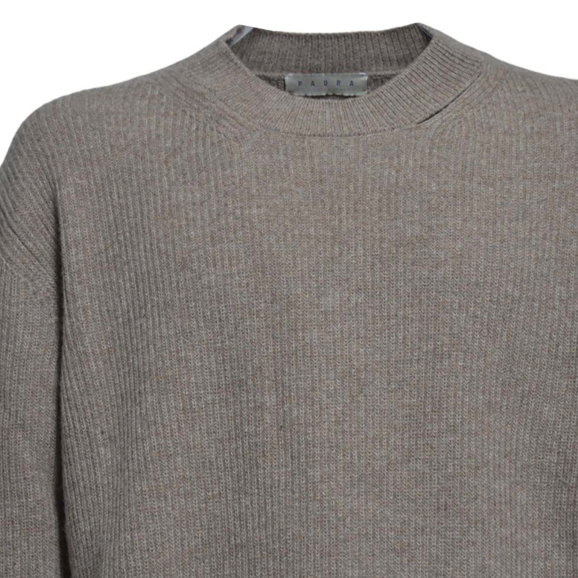 Paura Pullover Genova Crewneck In Dove Gray Wool