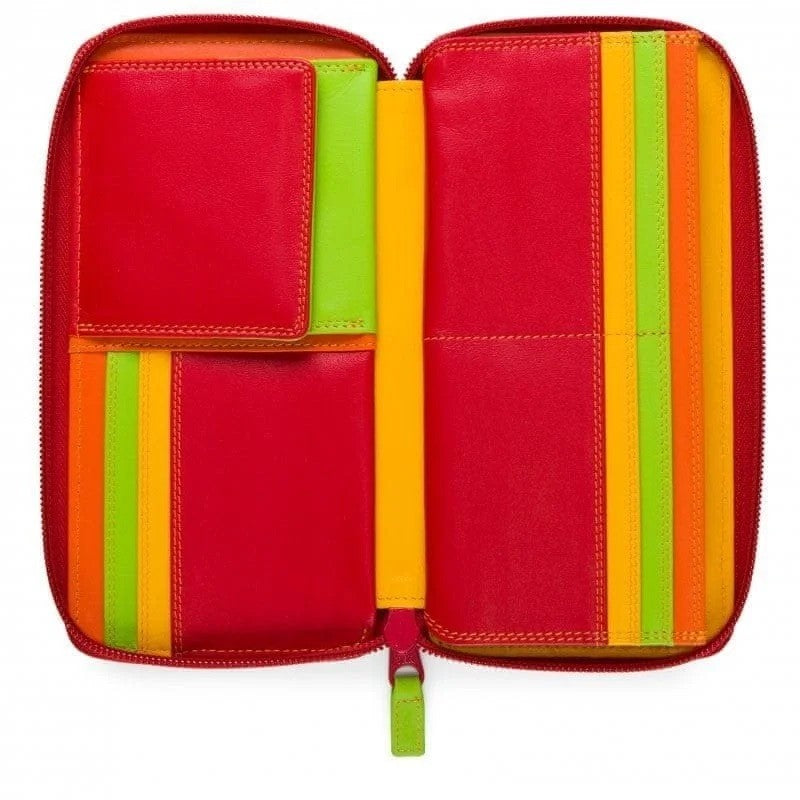 Mywalit Orange Leather Wallet With Multi-Compartment Design