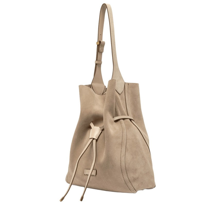 Gianni Chiarini Suede Handbag With Contrast Stitching