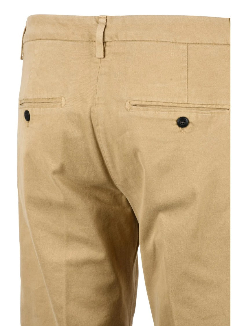 Dondup Beige Spiritissimo Straight-Leg Stretch Cotton Trousers