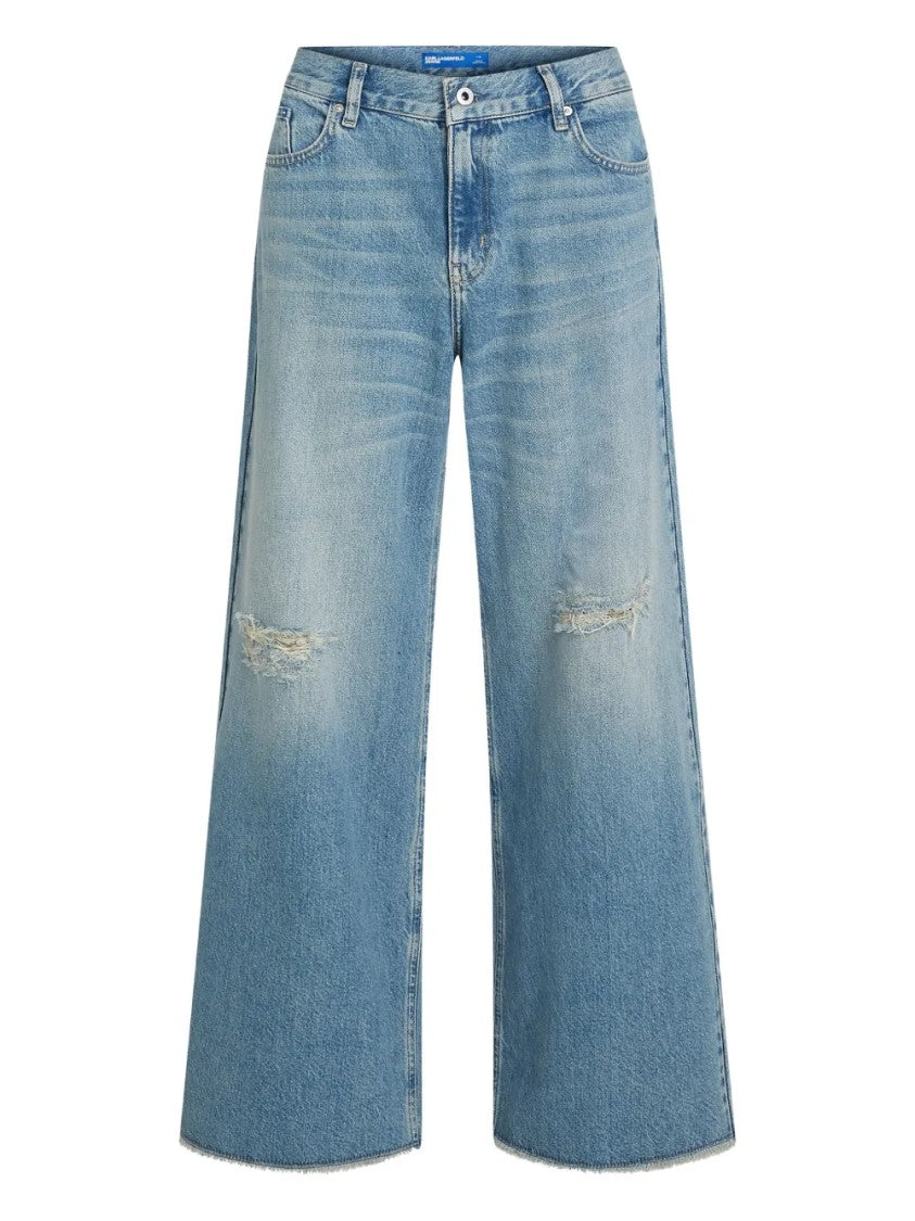 Karl Lagerfeld Straight-Cut Denim Five-Pocket Jeans