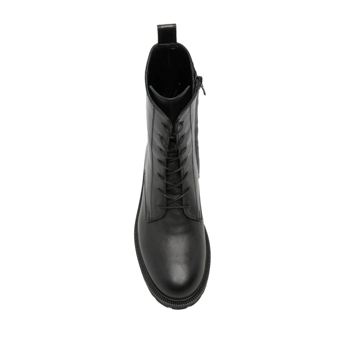 Adrianna Feretti Black Minimalist Lace-Up Leather Boots