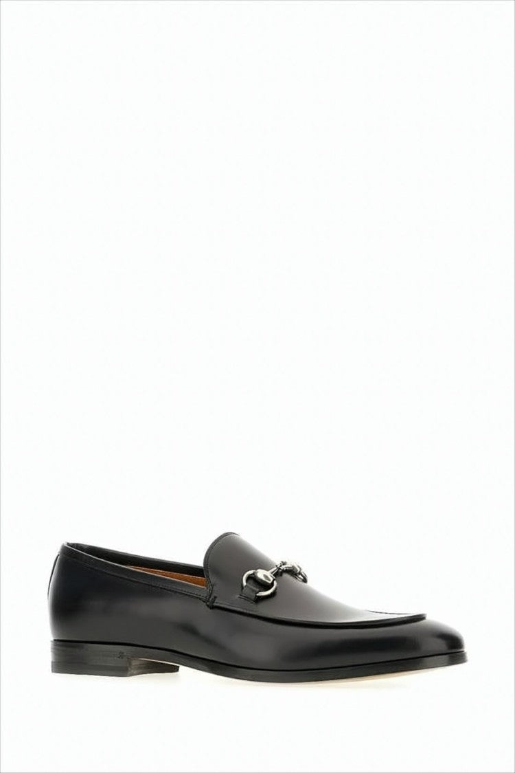 Gucci Polished Black Leather Loafers