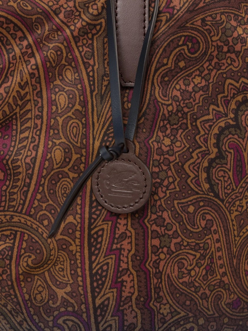 Etro Gradient Paisley Print Tote Bag With Leather Accents