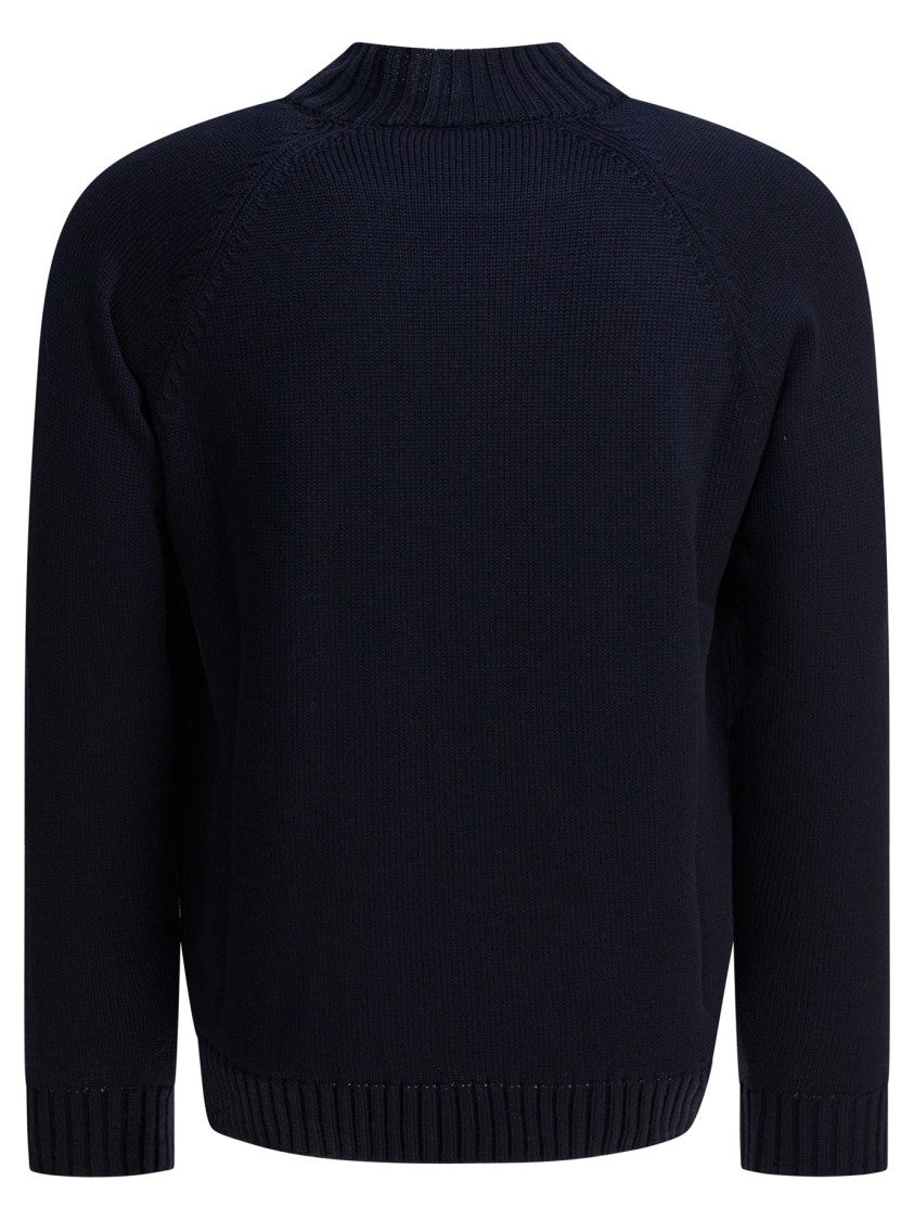 Zanone Classic Ribbed Knit Sweater In Soft Virgin Wool