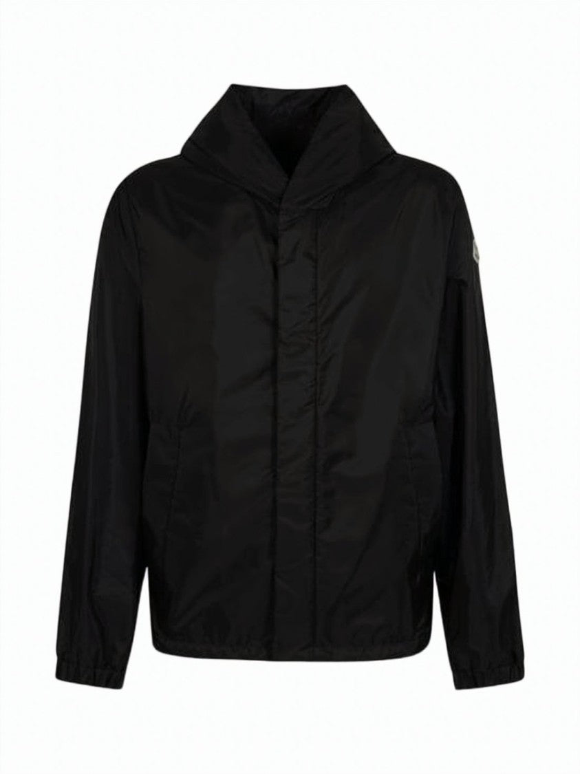 Moncler Black Polyamide Minimalist Jacket With High Collar