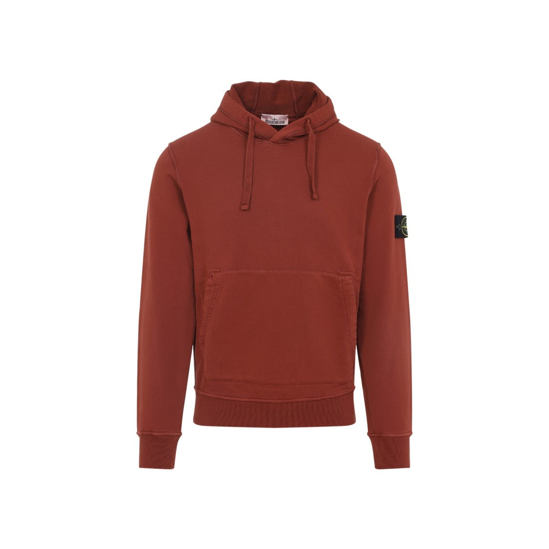 Stone Island Deep Red Cotton Sweatshirt With Classic Hood