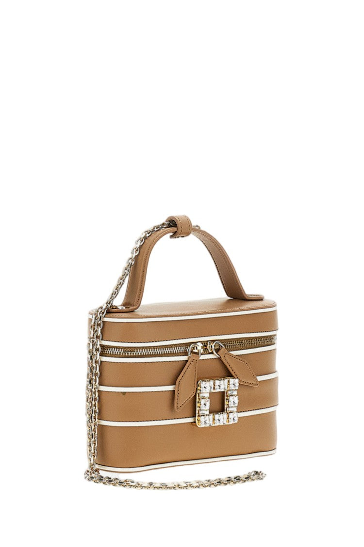 Roger Vivier Structured Rectangular Handbag With Crystal-Embellished Buckle