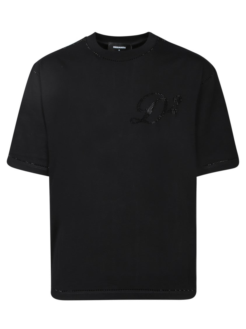 Dsquared2 Sequin-Embellished Black T-Shirt