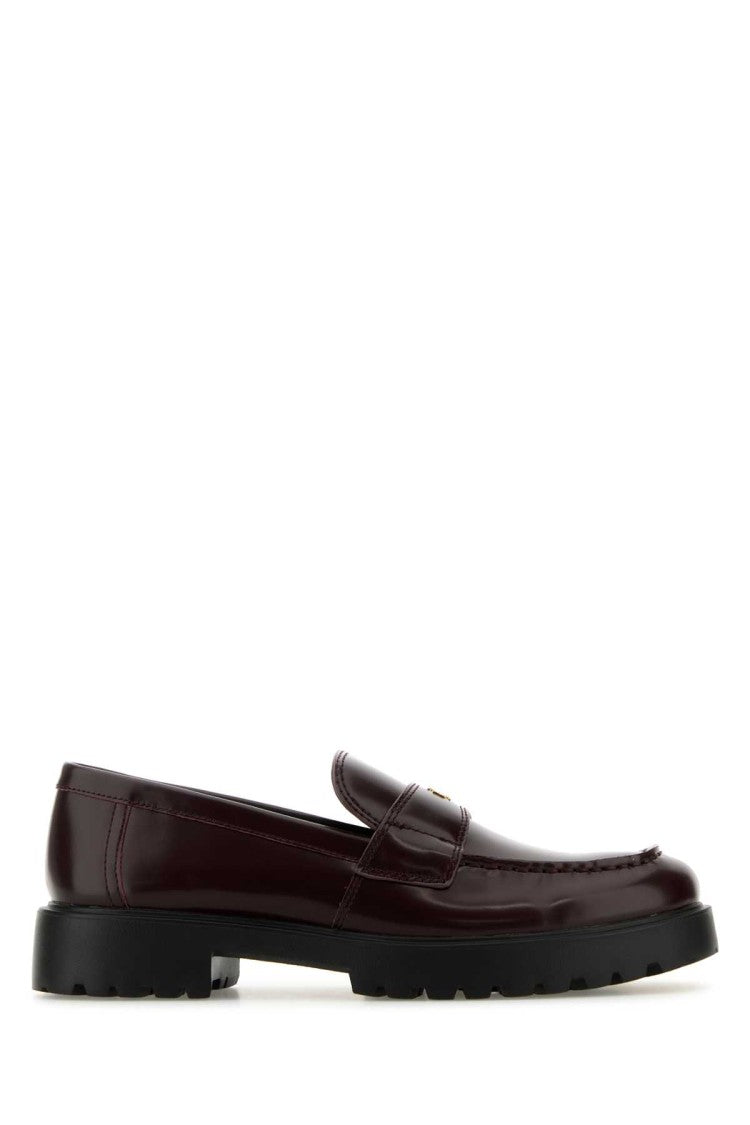 Tory Burch Burgundy Leather Loafers