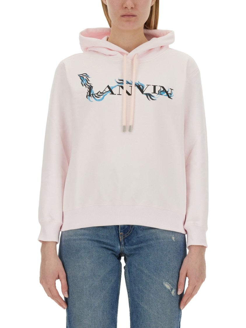Lanvin Relaxed Fit Cotton Sweatshirt With Front Print