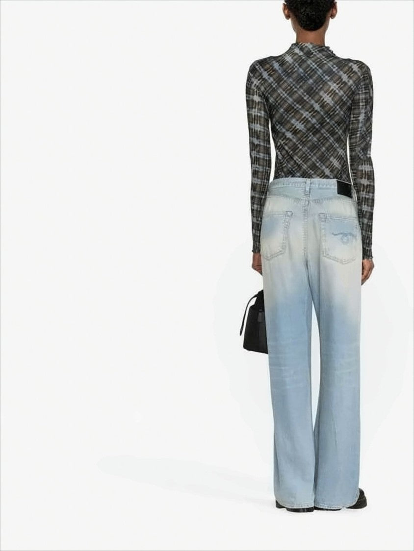 R13 Wide-Leg Light Blue Denim Pants