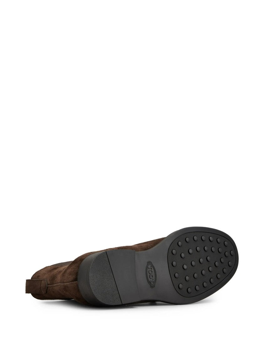 Tod's Brown Suede Elasticated Ankle Boots