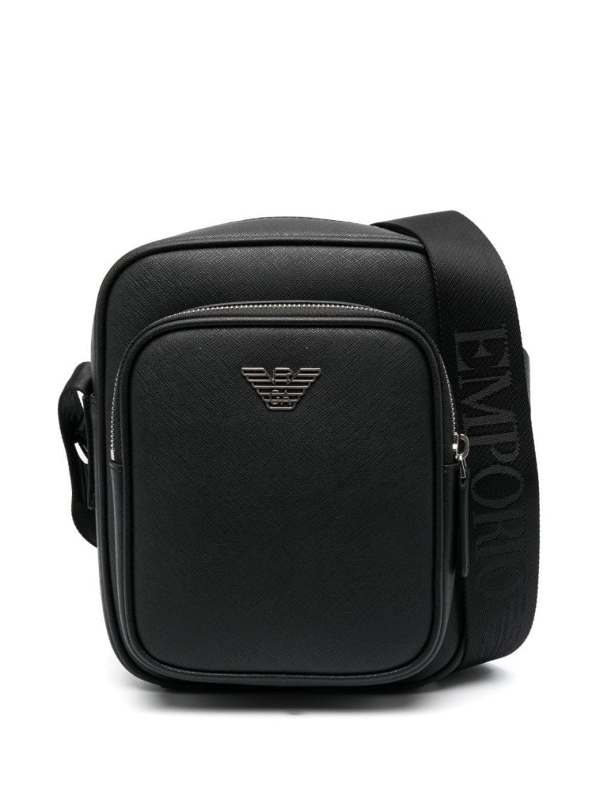 Emporio Armani Textured Black Messenger Bag