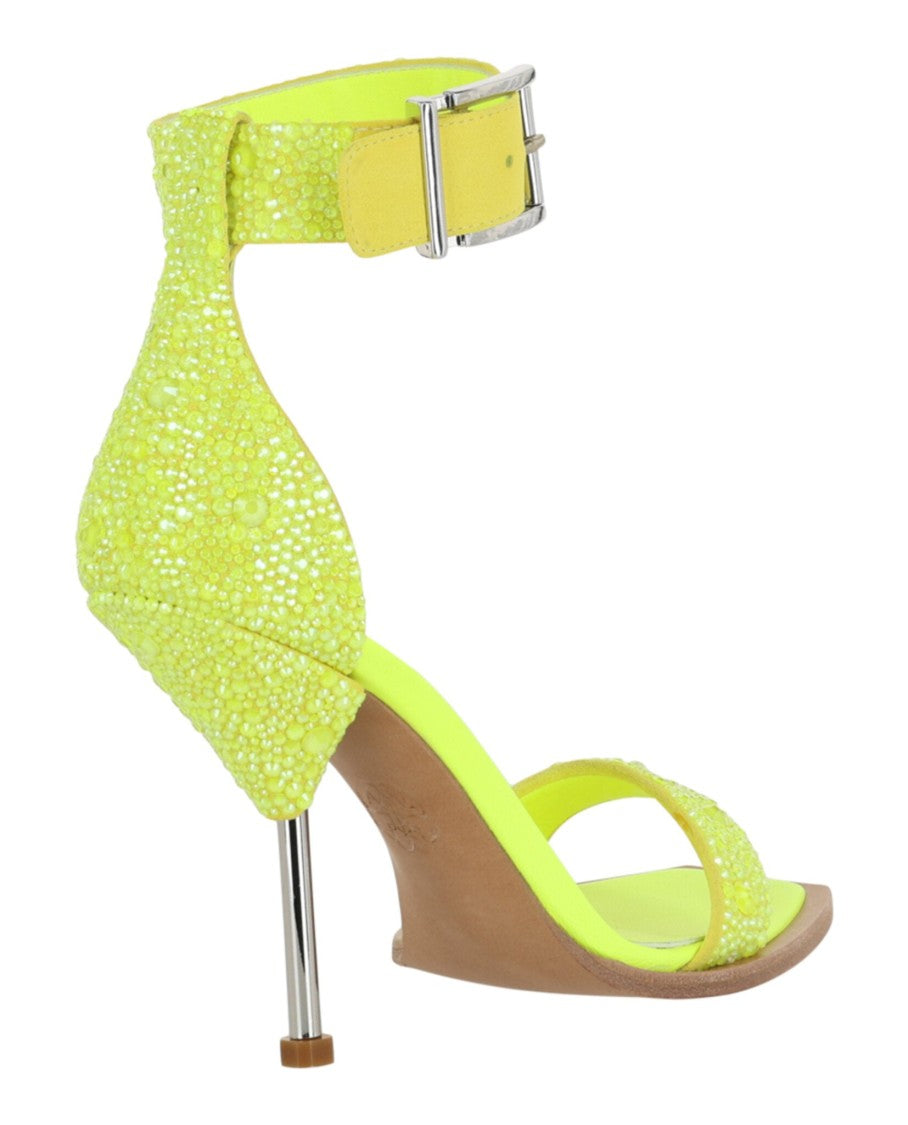 Alexander Mcqueen Crystal Embellished Heel Sandals