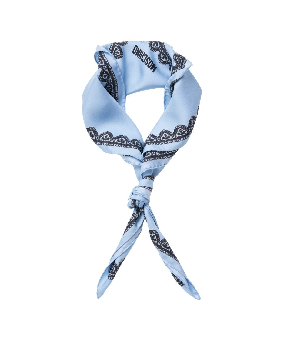 Moschino Silk Scarf With Lace Pattern