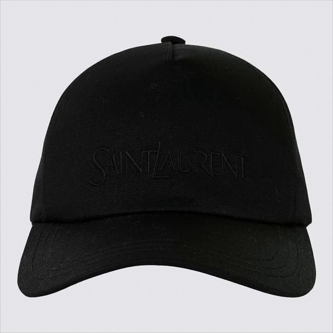 Saint Laurent Minimalist Black Cotton-Linen Blend Baseball Cap