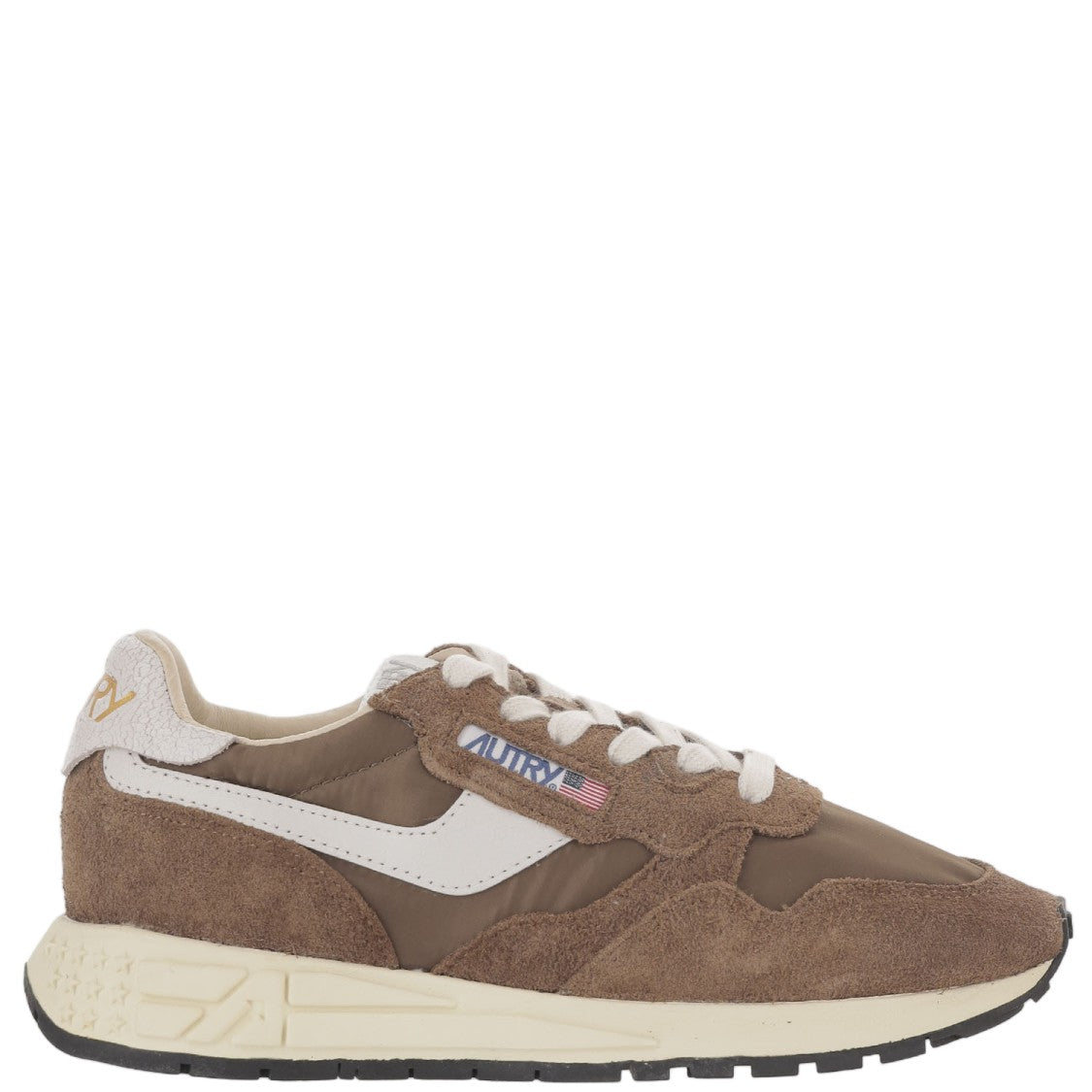 Autry Brown/White Padded Heel Running Sneakers