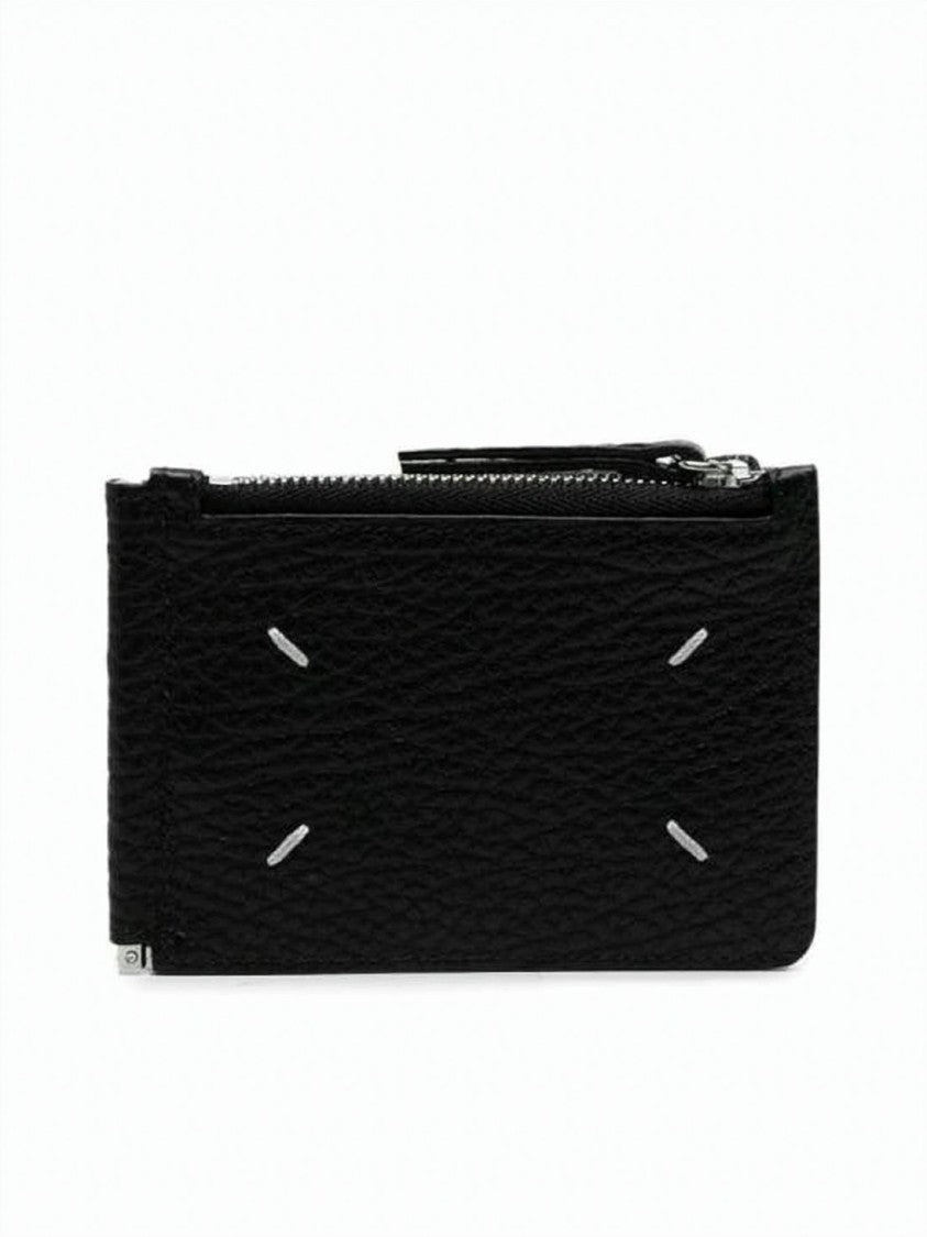 Maison Margiela Rectangular Wallet With Distinctive Square Stitching And Zippered Compartment